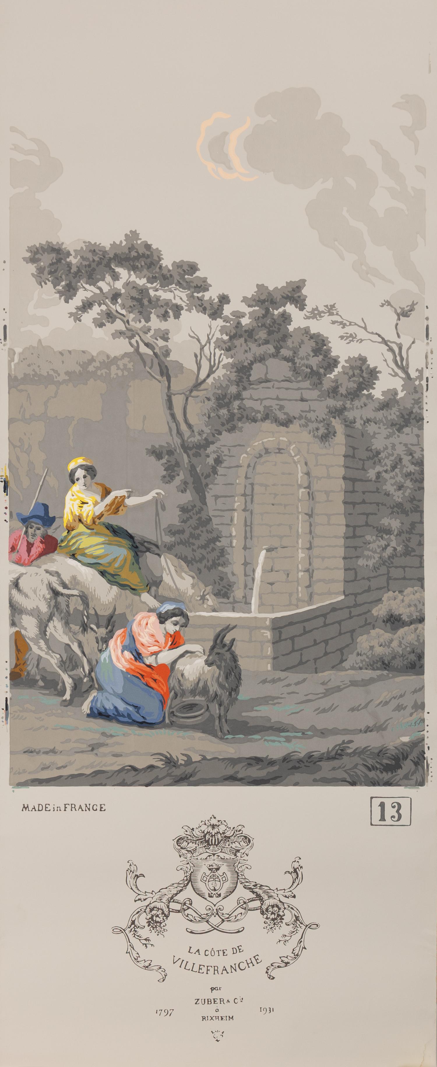 A Complete Set of Fourteen Zuber et Cie. La Cote de Villefranche Wallpaper Panels