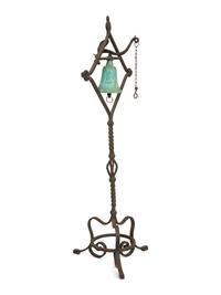 A Mizner Spanish Baroque Style Wrought Bell on Stand