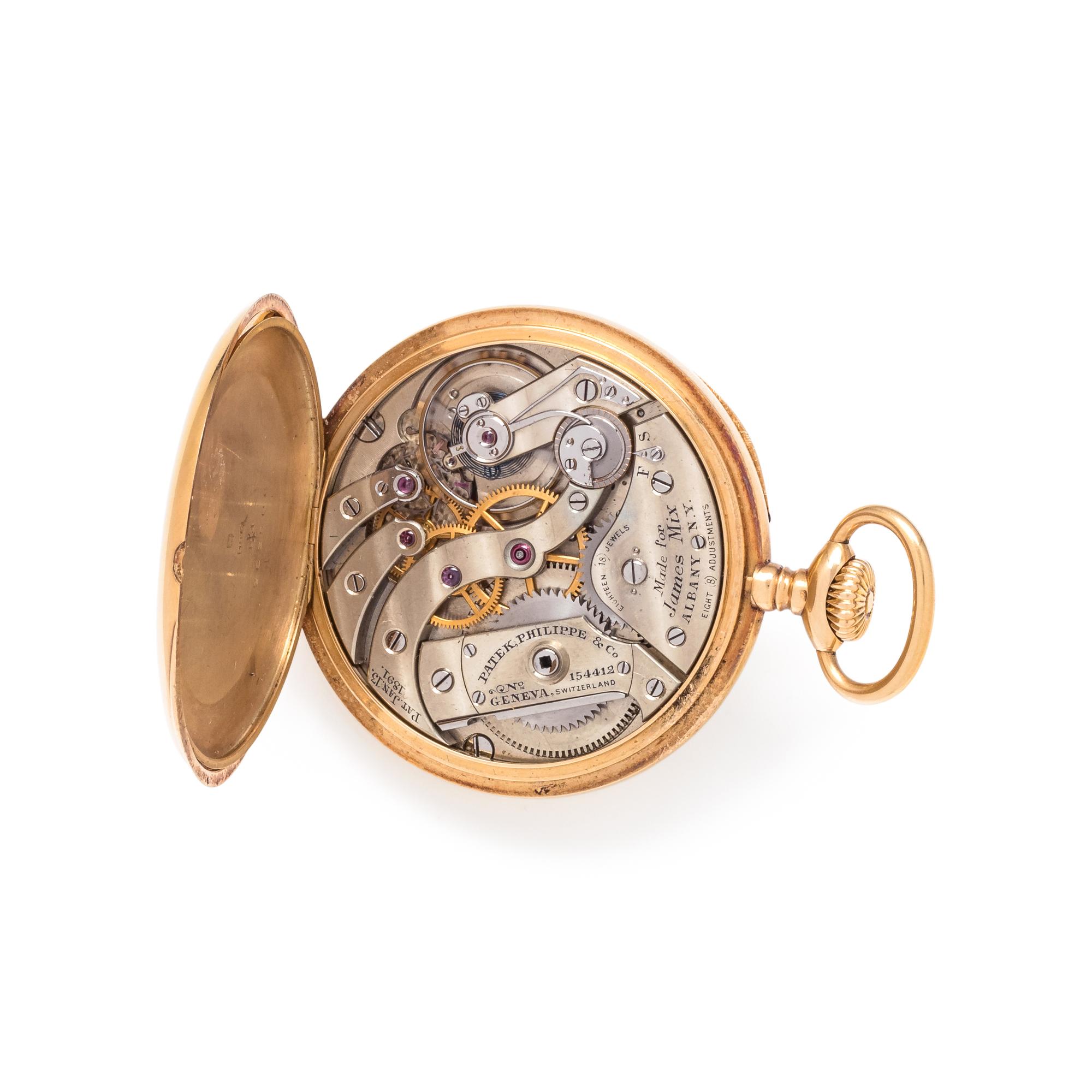 PATEK PHILIPPE, 18K YELLOW GOLD OPEN FACE POCKET WATCH