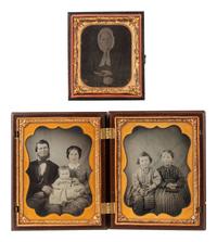 [EARLY PHOTOGRAPHY]. 4 cased images featuring subjects holding or displaying cased images.