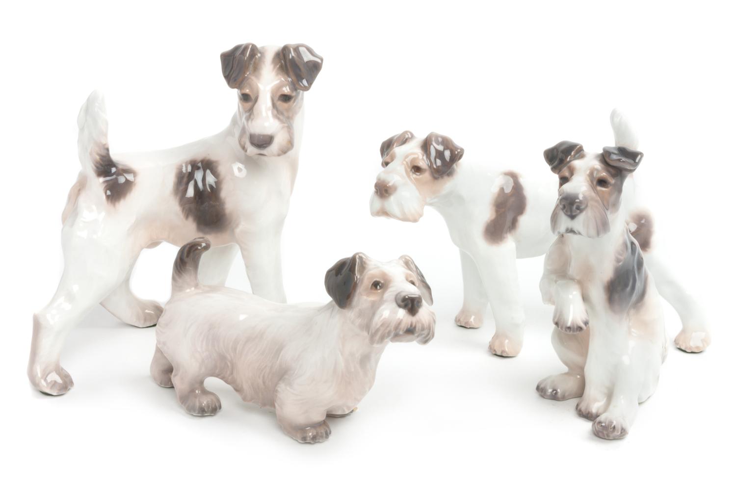 Four Dahl Jensen Copenhagen Porcelain Figures Width of widest 9 inches. — 20TH CENTURY