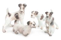Four Dahl Jensen Copenhagen Porcelain Figures Width of widest 9 inches. — 20TH CENTURY