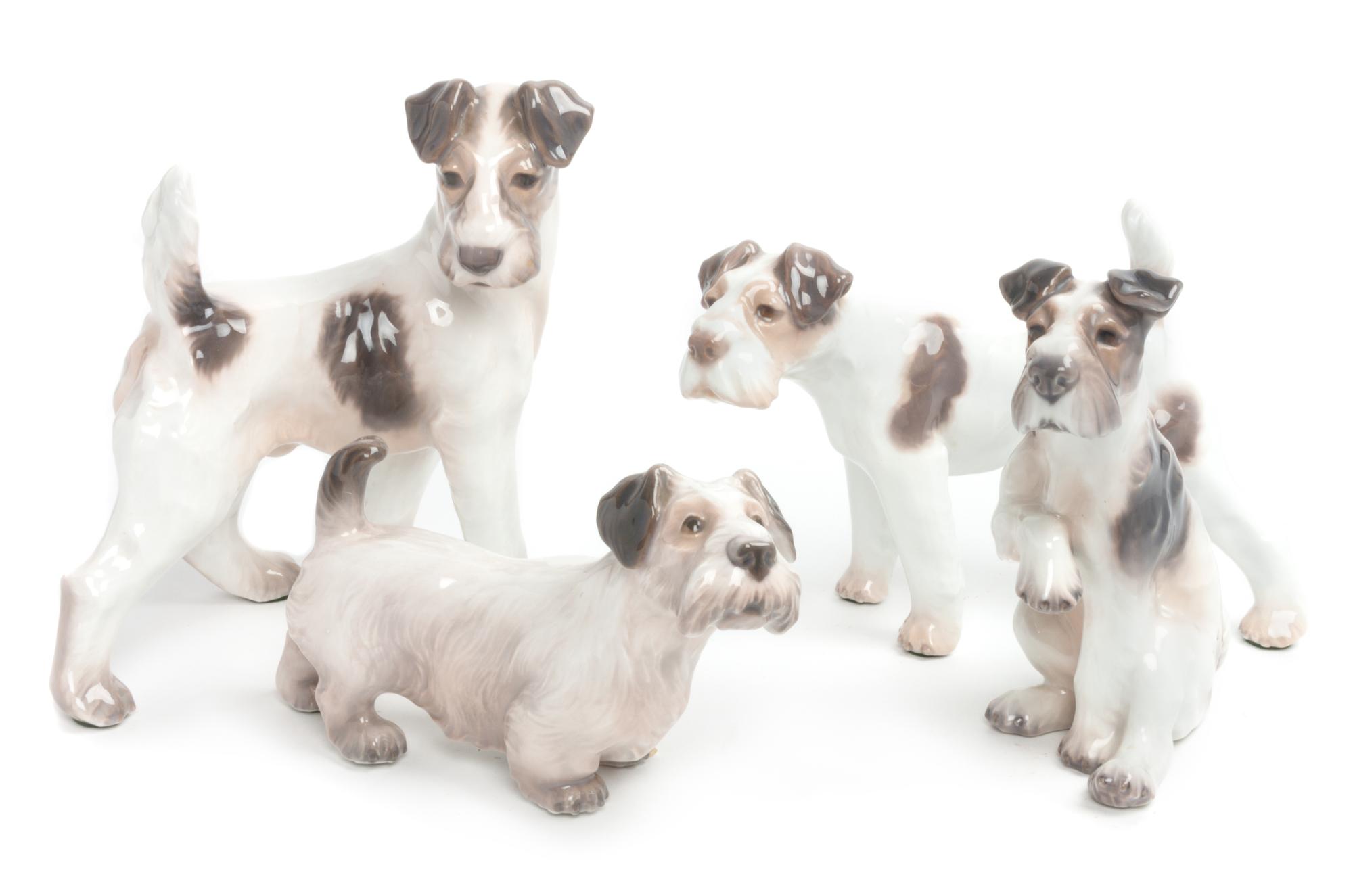 Four Dahl Jensen Copenhagen Porcelain Figures Width of widest 9 inches. — 20TH CENTURY