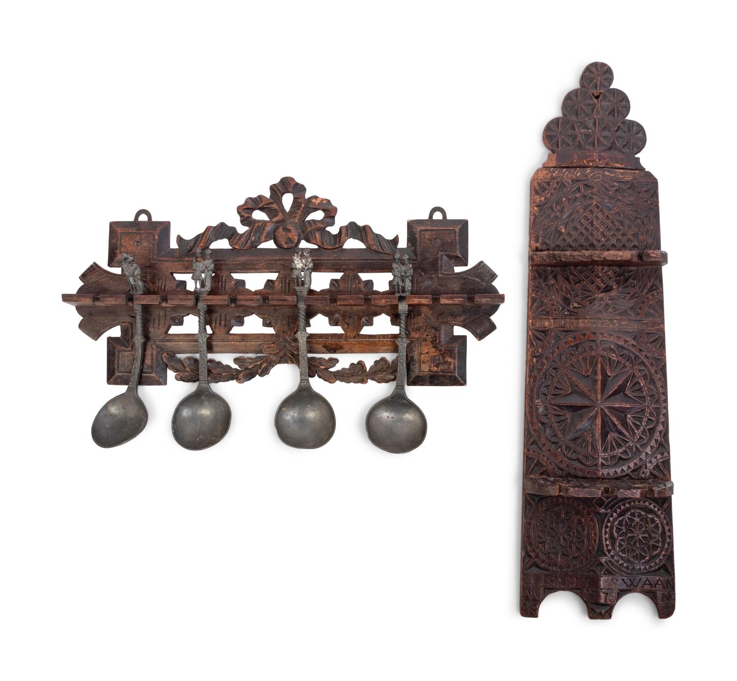 Two Carved Spoon Racks