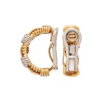 ROBERTO COIN, DIAMOND AND YELLOW GOLD CLIP EARRINGS