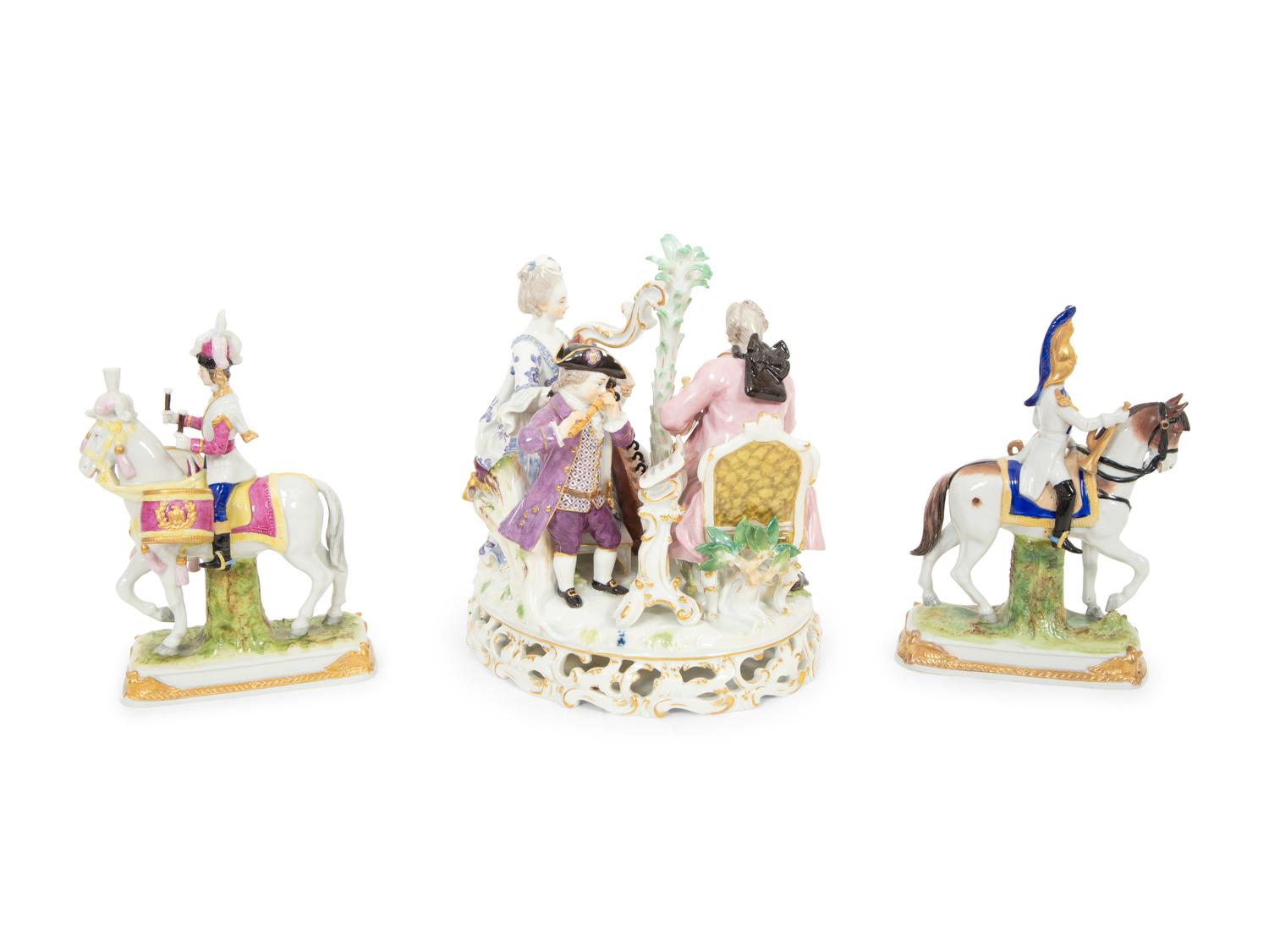 A Group of Three German Porcelain Figures