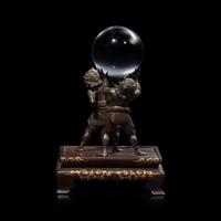 Miyao Eisuke, A Patinated Bronze 'Oni' Stand with Crystal Sphere, Meiji Period