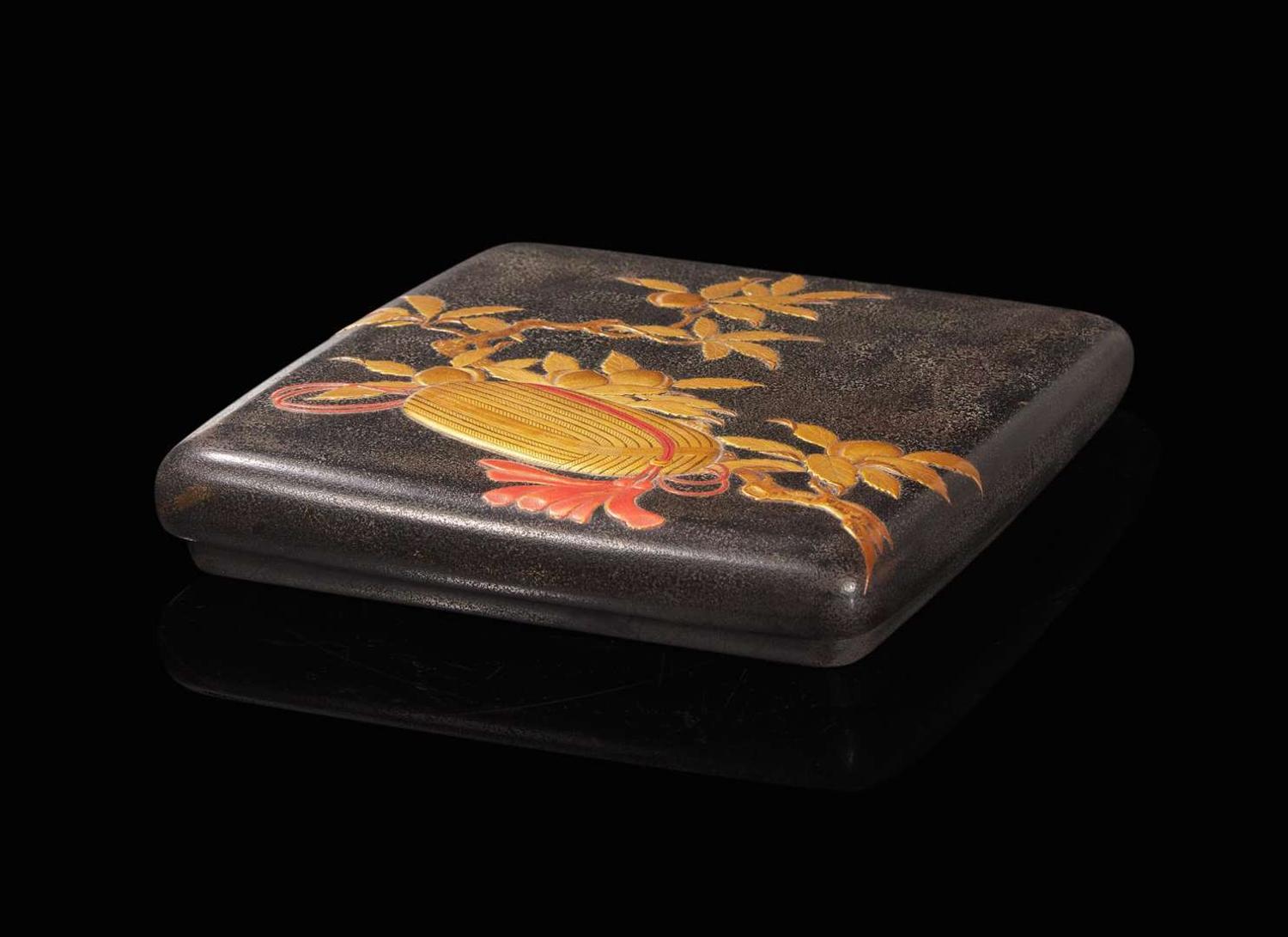 A finely-decorated Japanese lacquer suzuribako in the manner of Shibata Zeshin, Late Edo to Meiji period 日本硯箱 或柴田是真繪 江戶末至明治