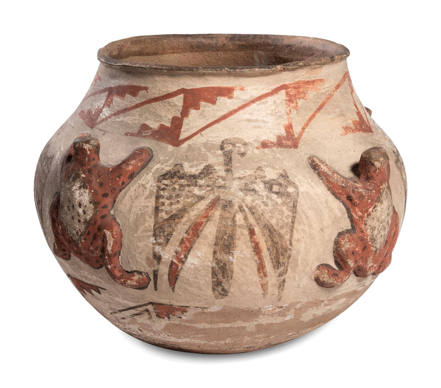 Zuni Polychrome Frog Pottery Jar