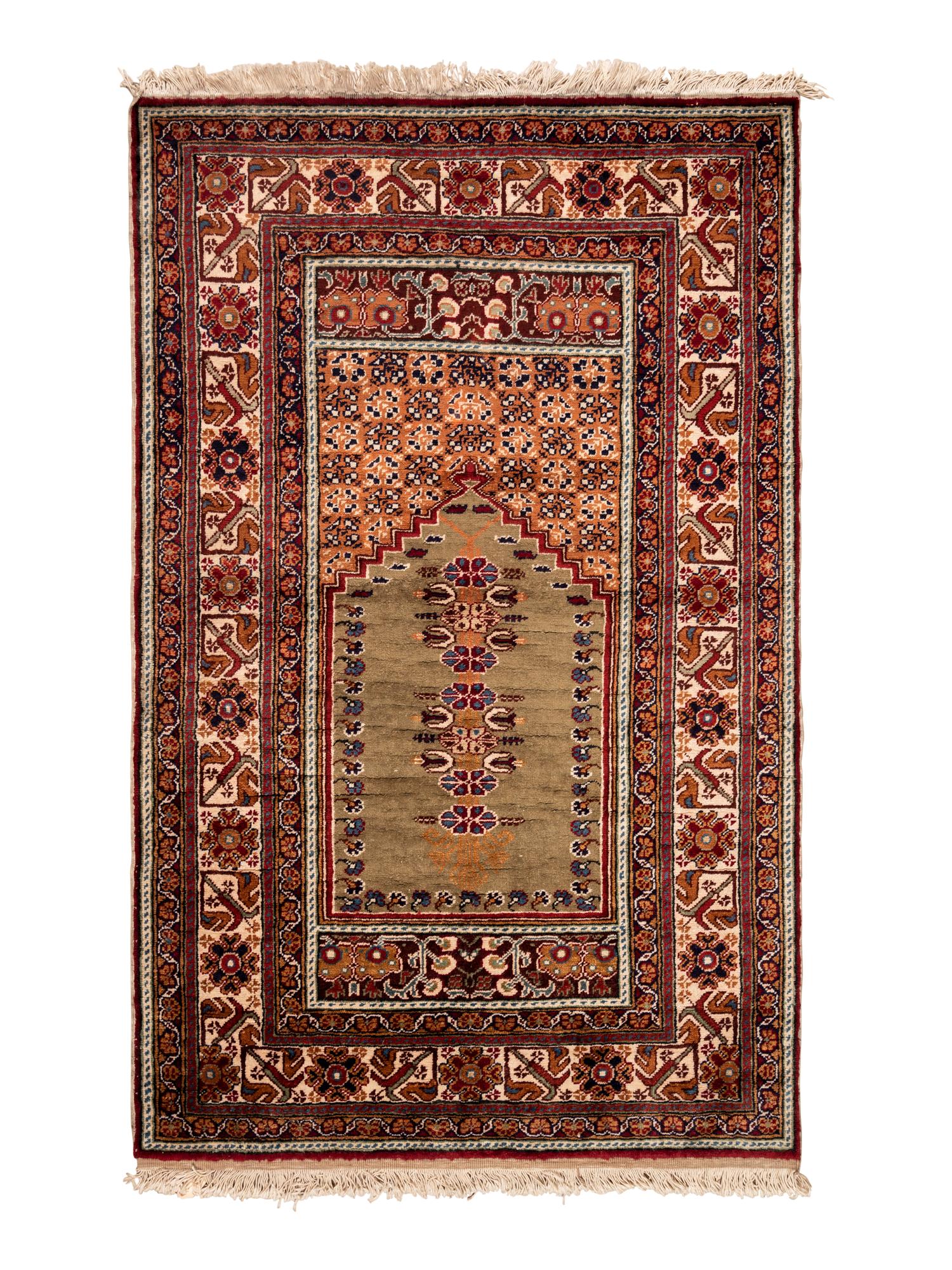 Four Turkish Wool Mats and a Baluch Design Wool Mat