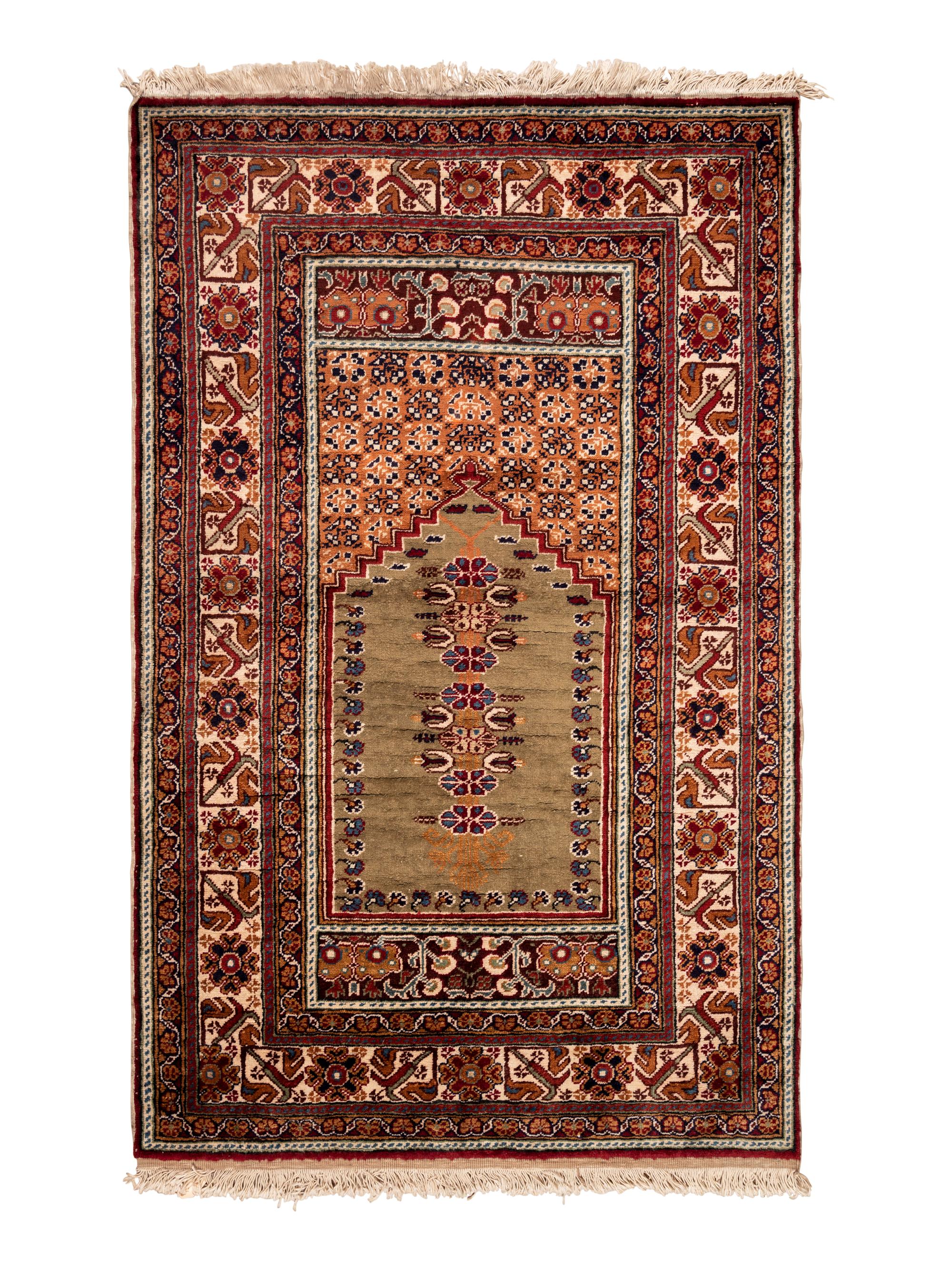 Four Turkish Wool Mats and a Baluch Design Wool Mat