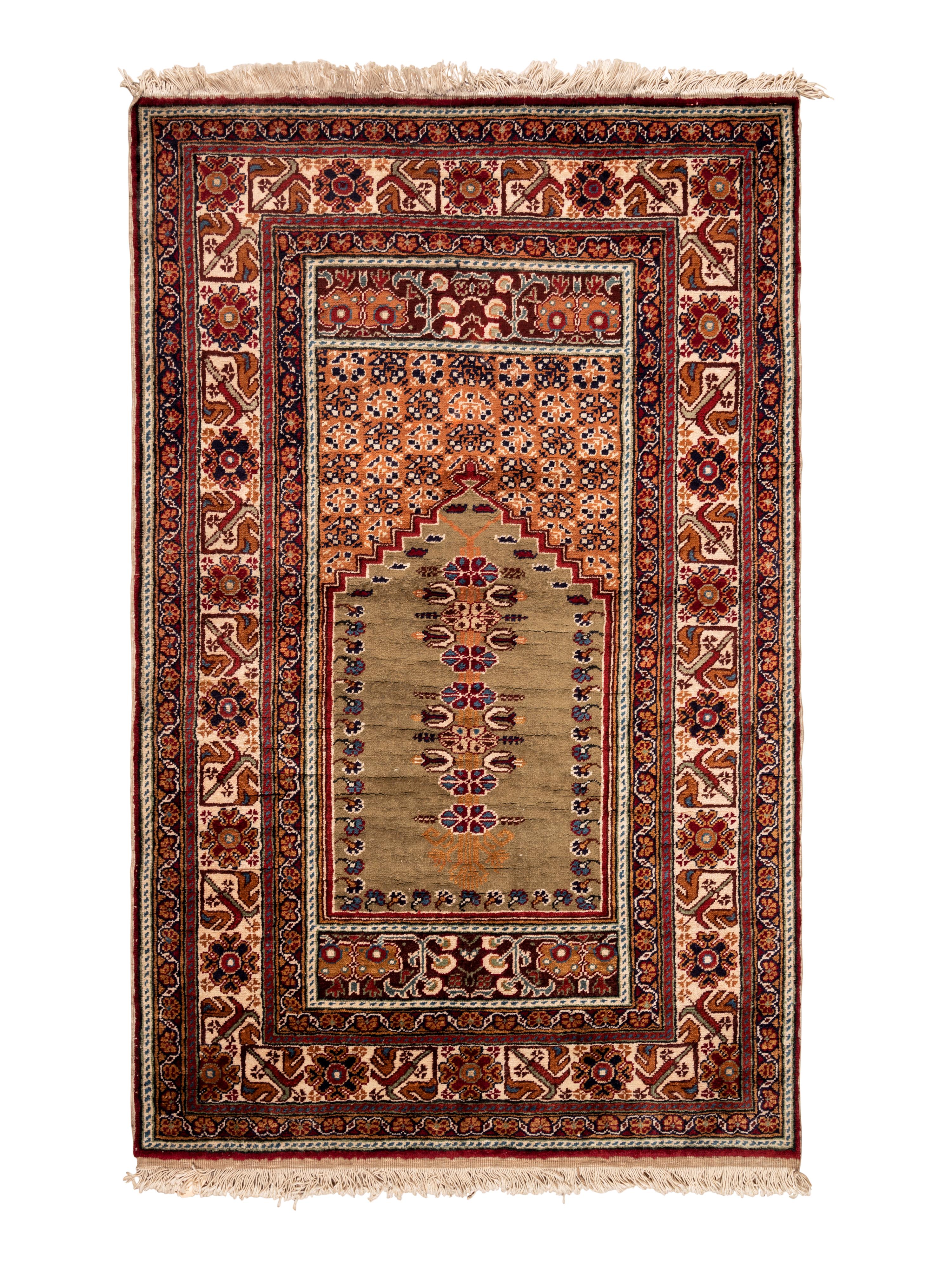 Four Turkish Wool Mats and a Baluch Design Wool Mat