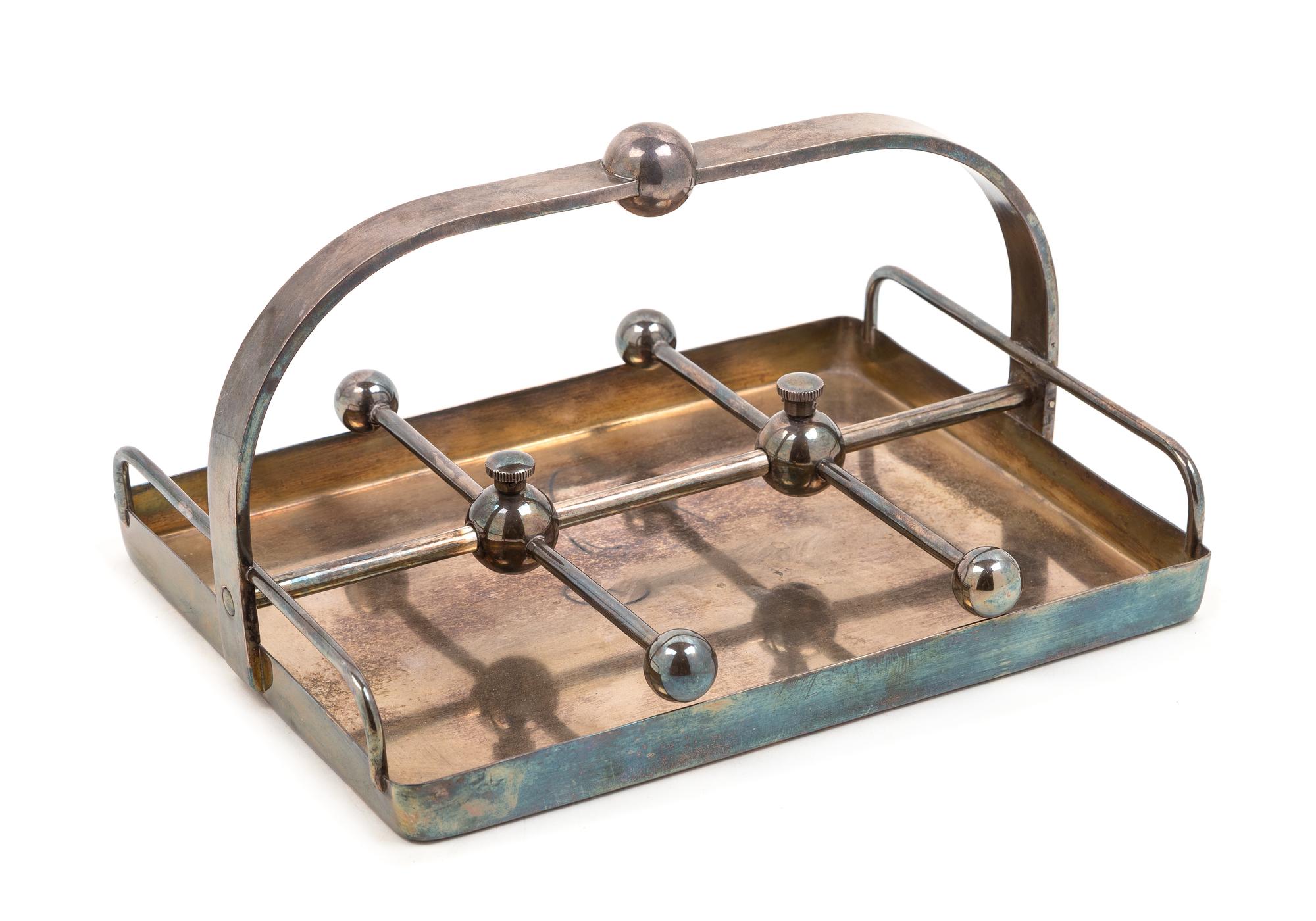 Christofle, Paris, France, c.1935, decanter caddy, marked for Compagnie Générale Transatlantique, possibly for the SS Normandie