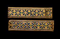 Two Rhenish-Mosan Champlevé and Gilt Copper Rectangular Plaques