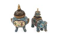 Two Chinese Cloisonné Enamel Incense Burners