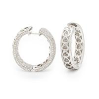 DIAMOND INSIDE OUTSIDE HOOP EARRINGS