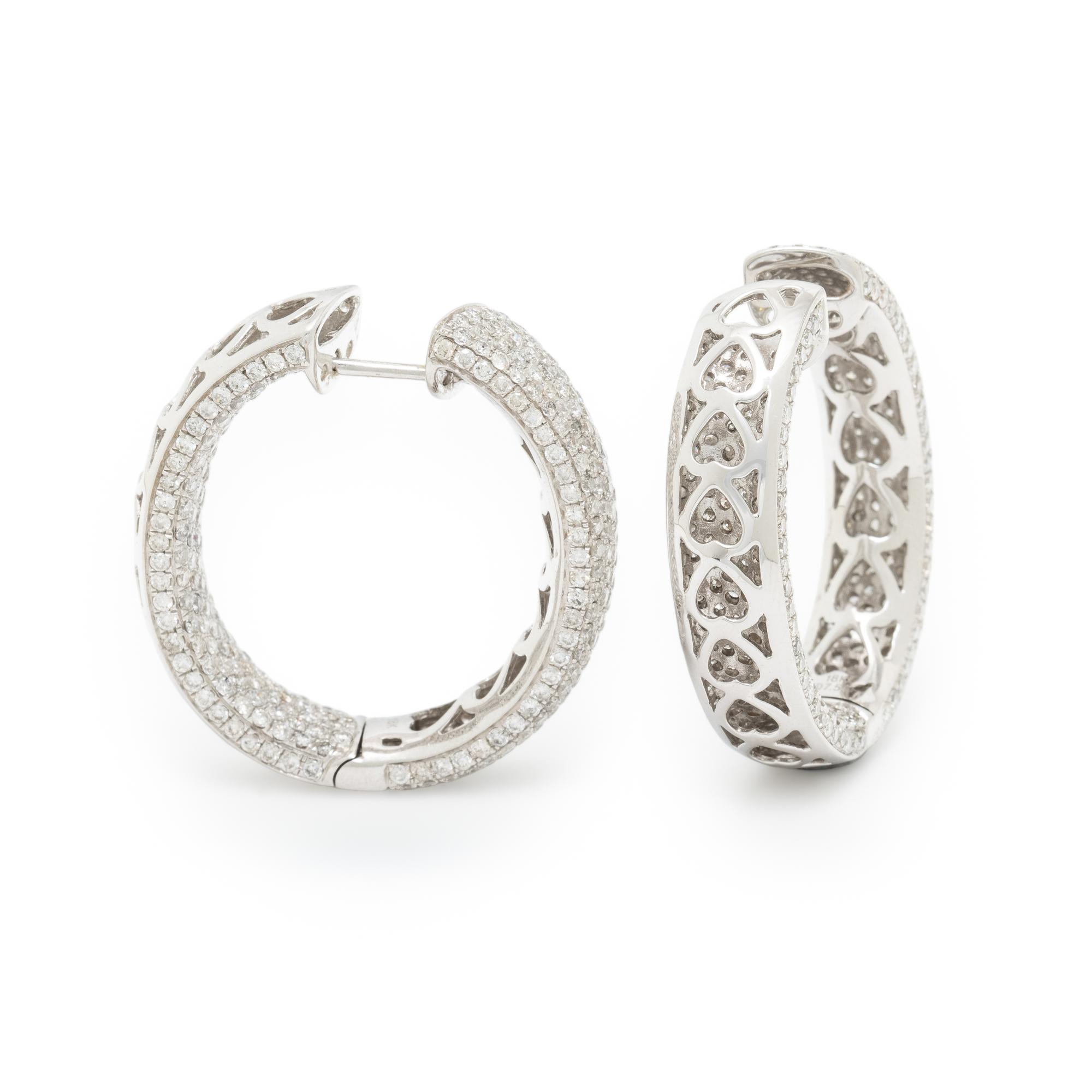 DIAMOND INSIDE OUTSIDE HOOP EARRINGS