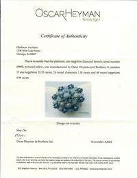 OSCAR HEYMAN, STAR SAPPHIRE, SAPPHIRE AND DIAMOND PENDANT/BROOCH