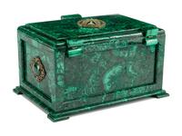 A Continental Malachite Table Casket