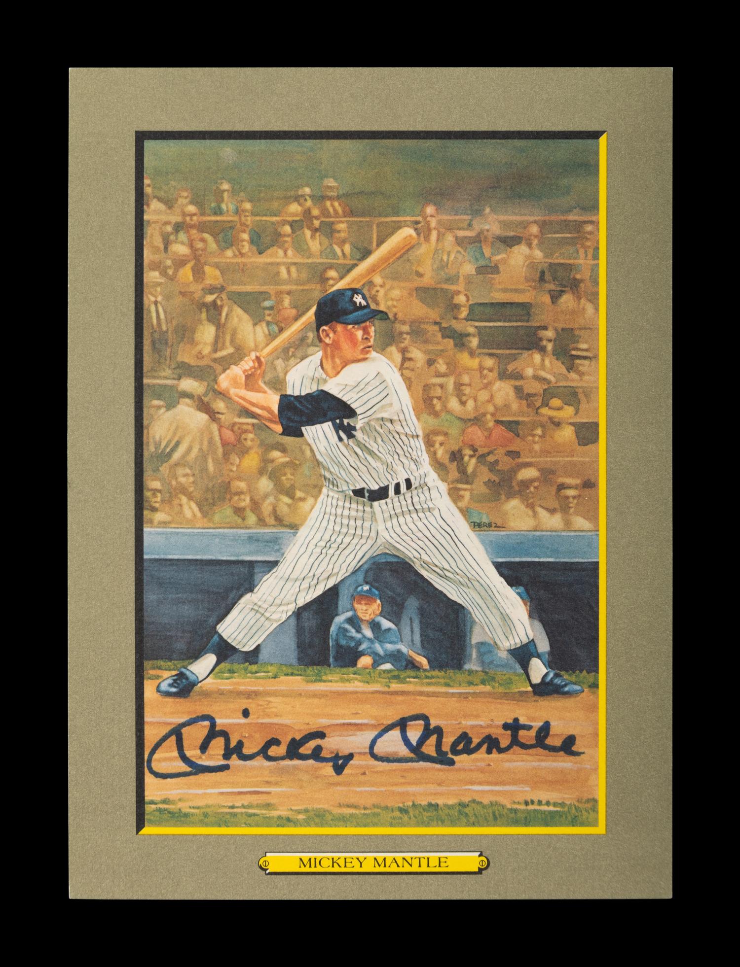 A Mickey Mantle Signed Autograph Perez-Steele Great Moments Card (Beckett Authentication Services Letter),