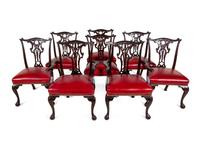 A Set of Eight George II Style Mahogany Dining Chairs