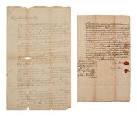 [FRENCH & INDIAN WAR] -- [PRIVATEERS]. A group of 5 documents associated with New York Privateer Captain James Lilley and the British ship he commanded during the French and Indian War, the Duke of Cumberland .