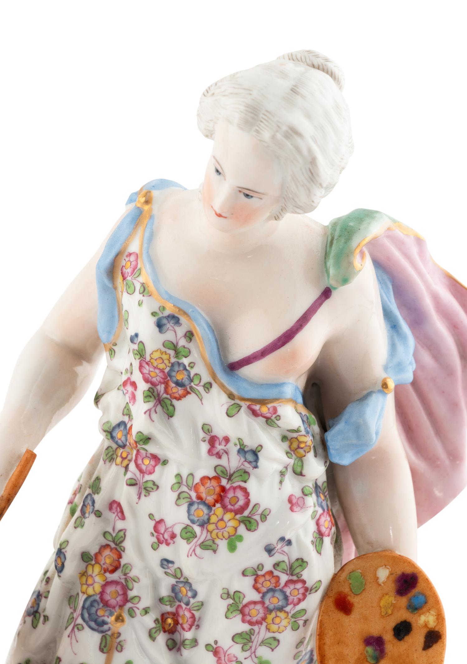 A Pair of English Porcelain Figures as Allegories for the Arts