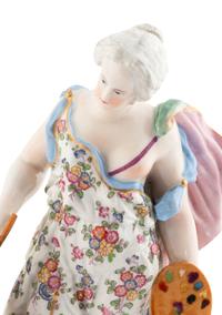 A Pair of English Porcelain Figures as Allegories for the Arts