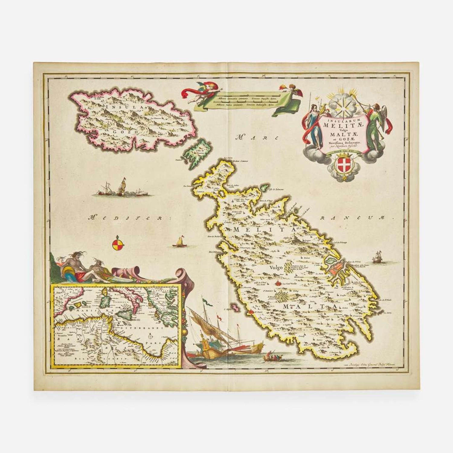 [Maps & Atlases] Visscher, Nicolaes Insularum Melitae vulgo Maltae et Gozae...