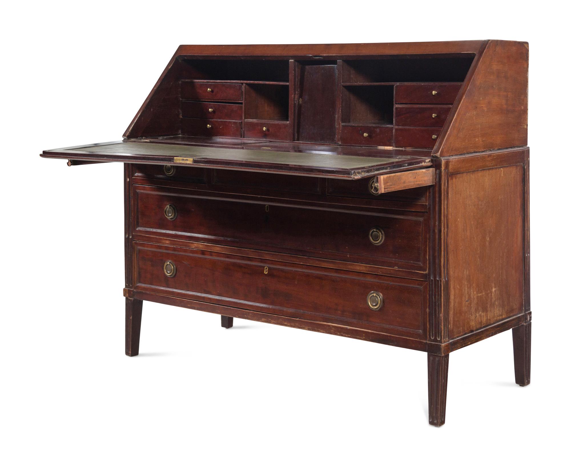 A Louis XVI Mahogany Slant-Front Bureau