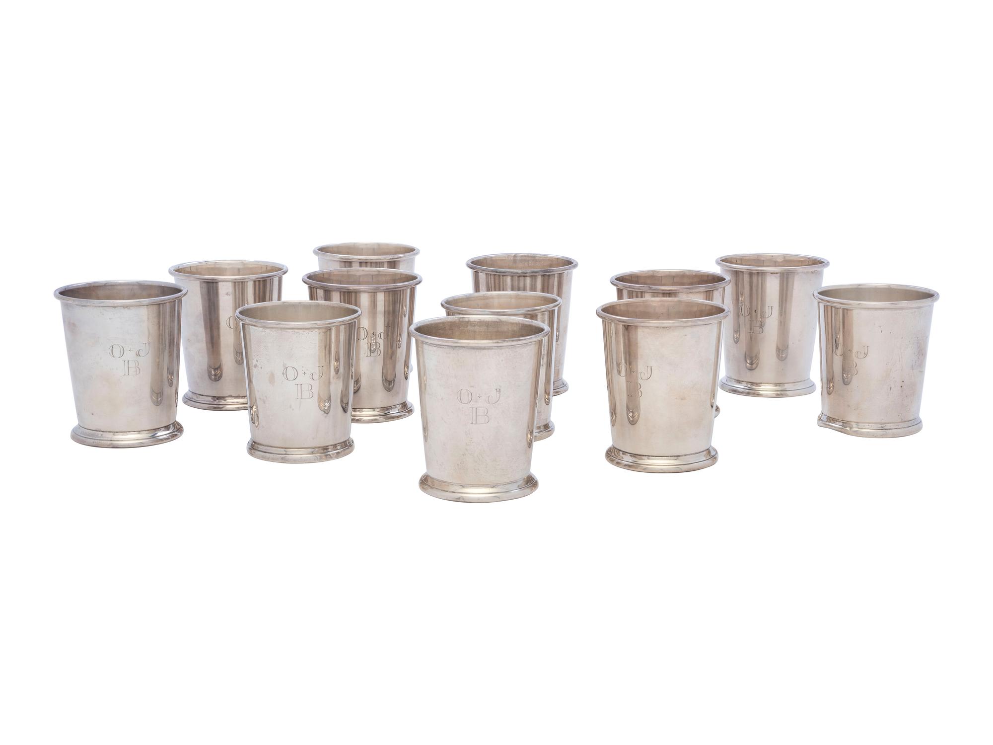 Twelve Silver Julep Cups