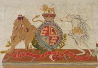 An English Framed Textile, Height 17 1/2 x width 24 inches.