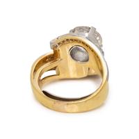 YELLOW GOLD, PLATINUM AND DIAMOND RING
