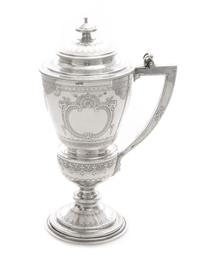 A Russian Silver Tankard, Likely Mark of Vasily Baladonov, Assay of Ivan Konstantinov, Moscow, 1882, the handled baluster form body rai