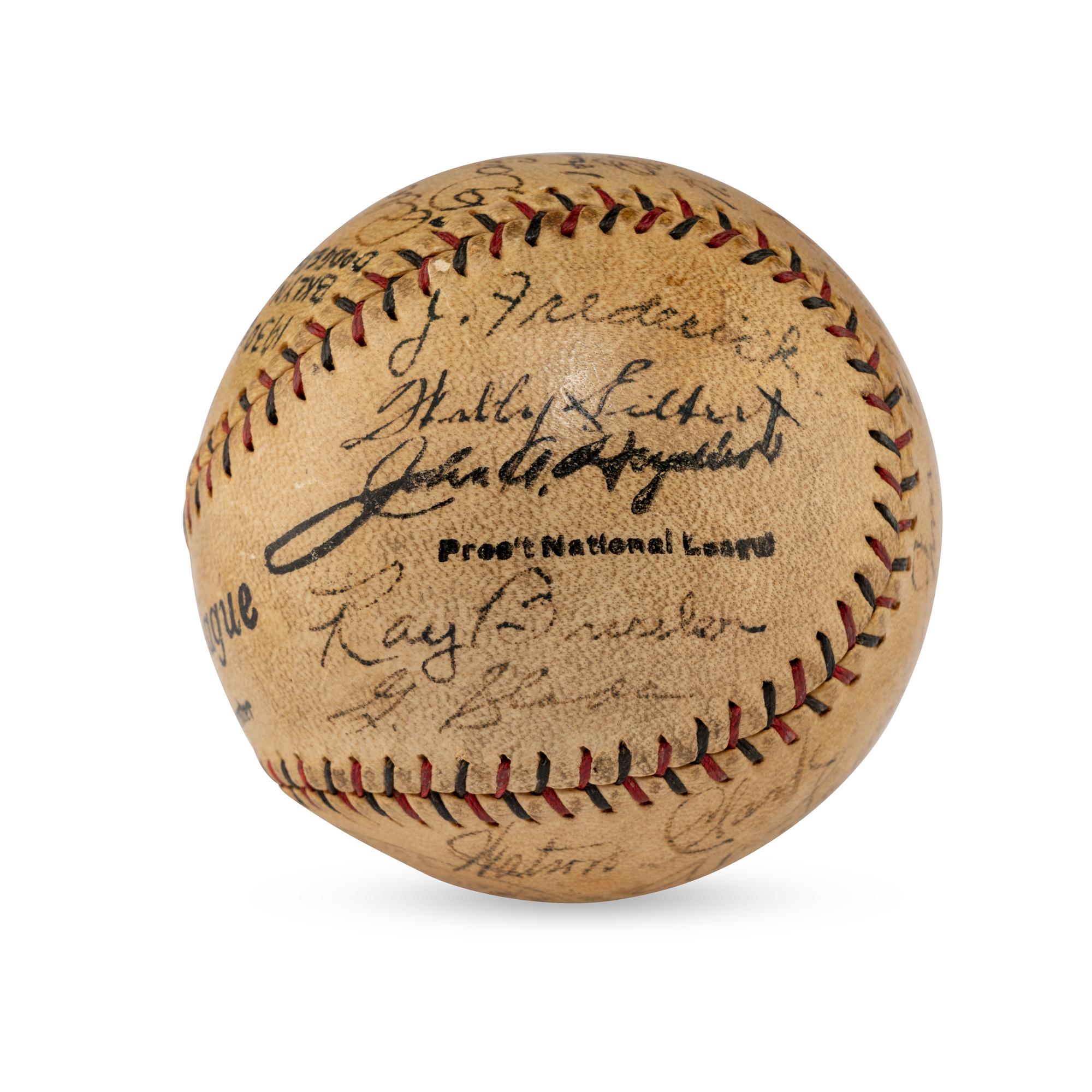 A 1930 Brooklyn Robins Team Signed Autograph Baseball (JSA, Beckett Authentication Services Letters of Authenticity)