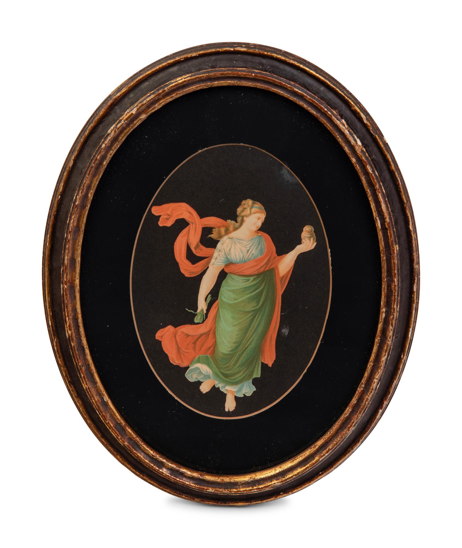 A Set of Four Framed Prints Depicting the Four Seasons