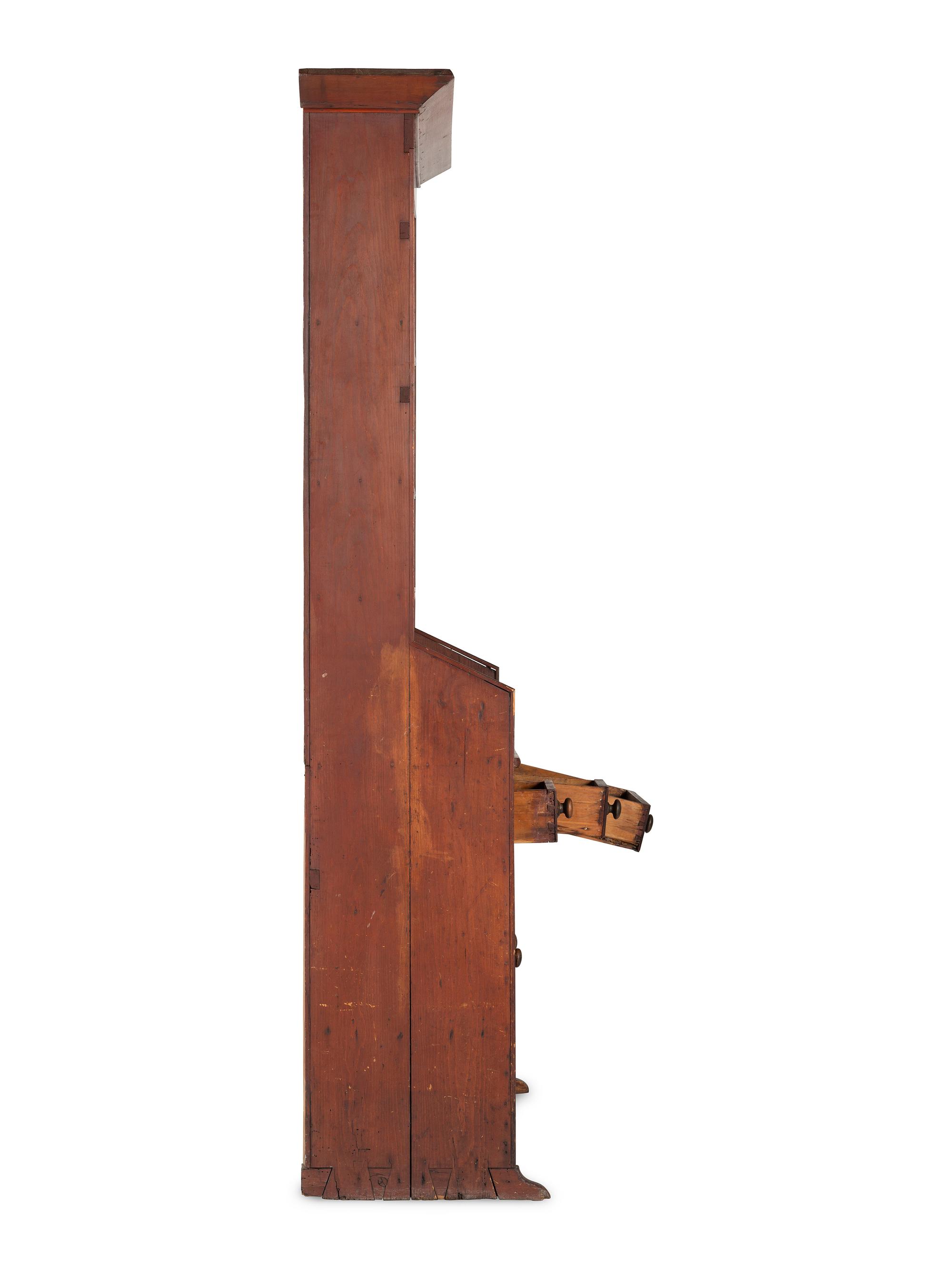 A Country Red-Stained Pine Step-Back Dish Rack