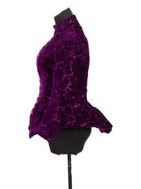 Three Velvet Pieces: One Two-Piece Dress Ensemble with Lace Collar, One Bodice, 1880s