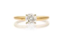 A 14 Yellow Gold and Diamond Solitaire Ring, 1.30 dwts.