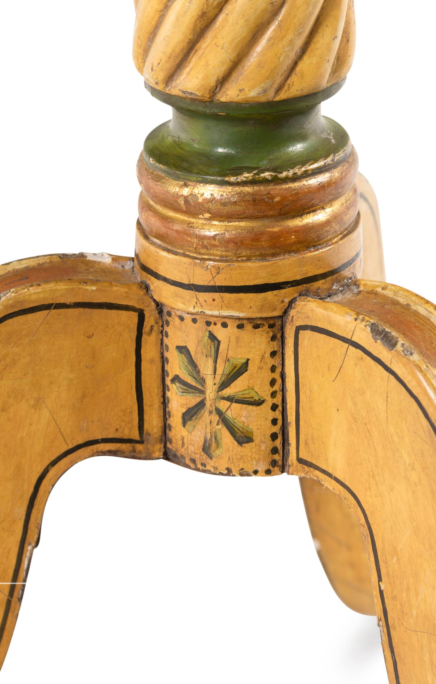 A Pair of George III Cream and Green-Painted Octagonal Tables