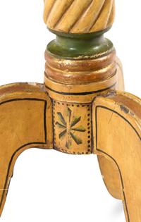 A Pair of George III Cream and Green-Painted Octagonal Tables