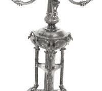 A Pair of English Silver-Plate Four-Light Candelabra