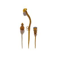 Three Greco-Roman Gold Stickpins
