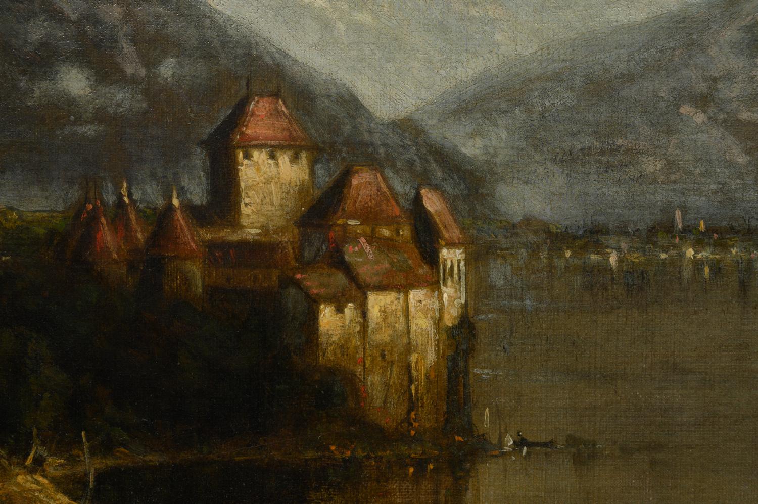 Morning, View of the Chillon Castle, Switzerland, the Alps in the Distance , c. 1882-83
