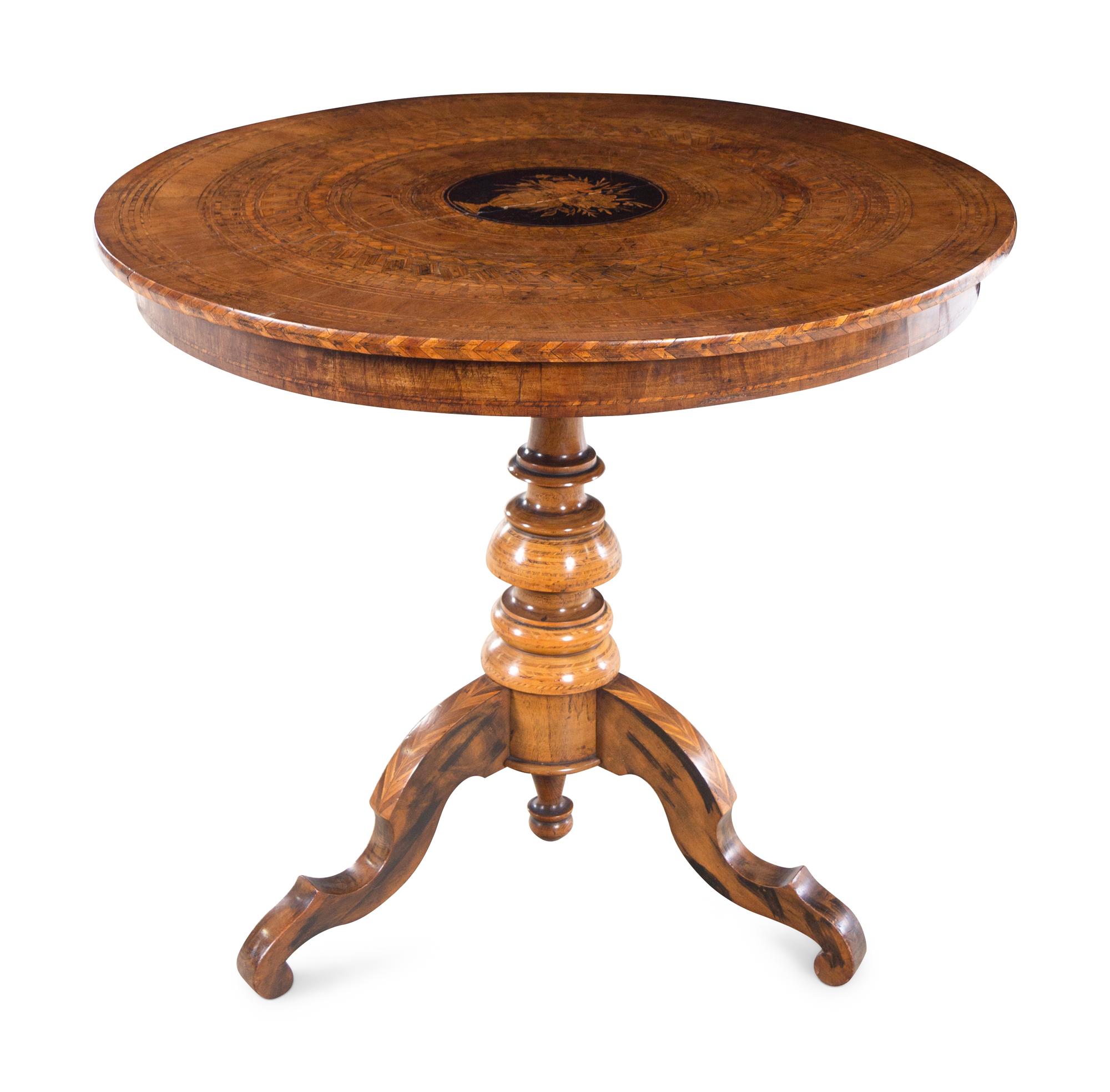 An Italian Marquetry Tilt-Top Center Table
