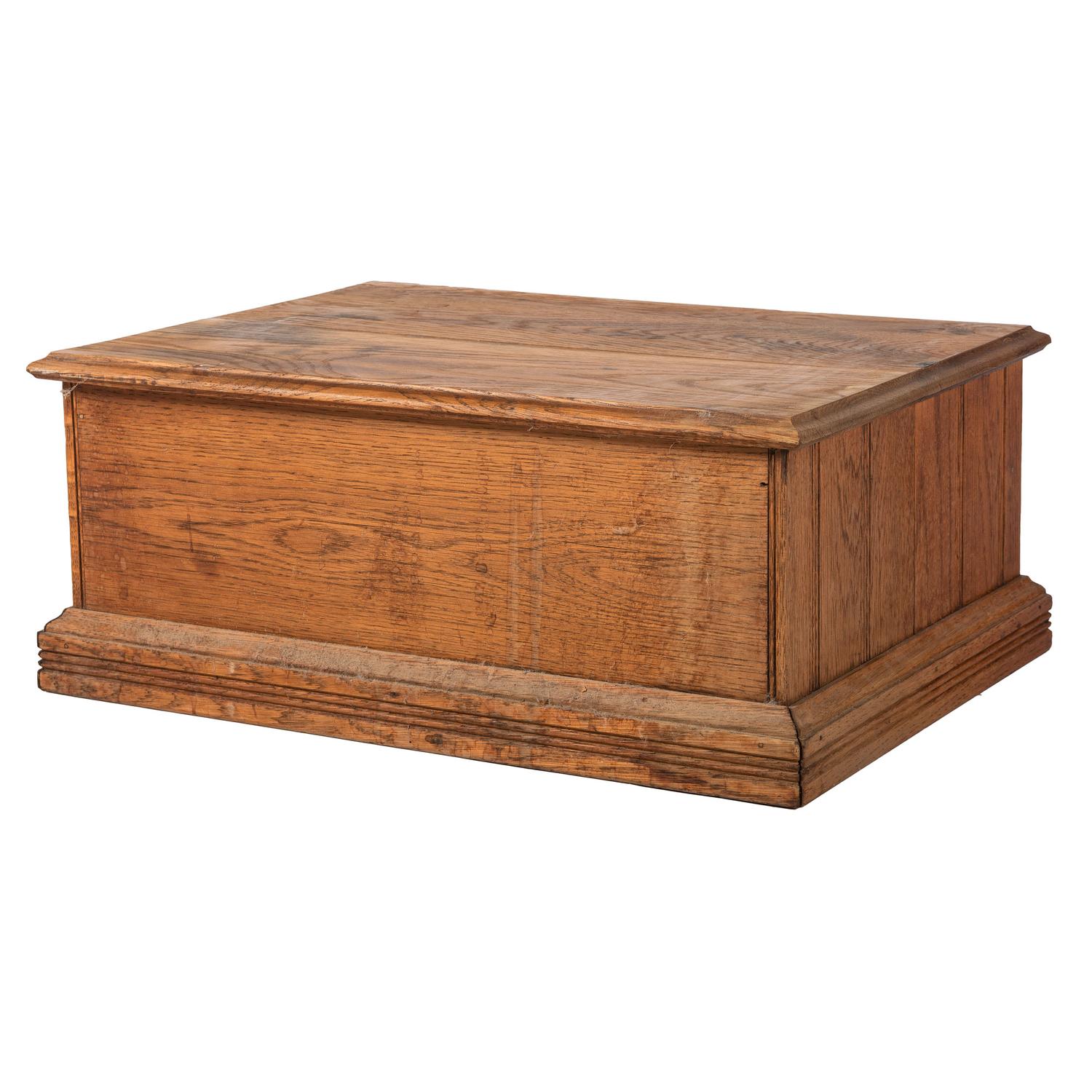 A John J. Clark's Stenciled Oak Spool Cabinet