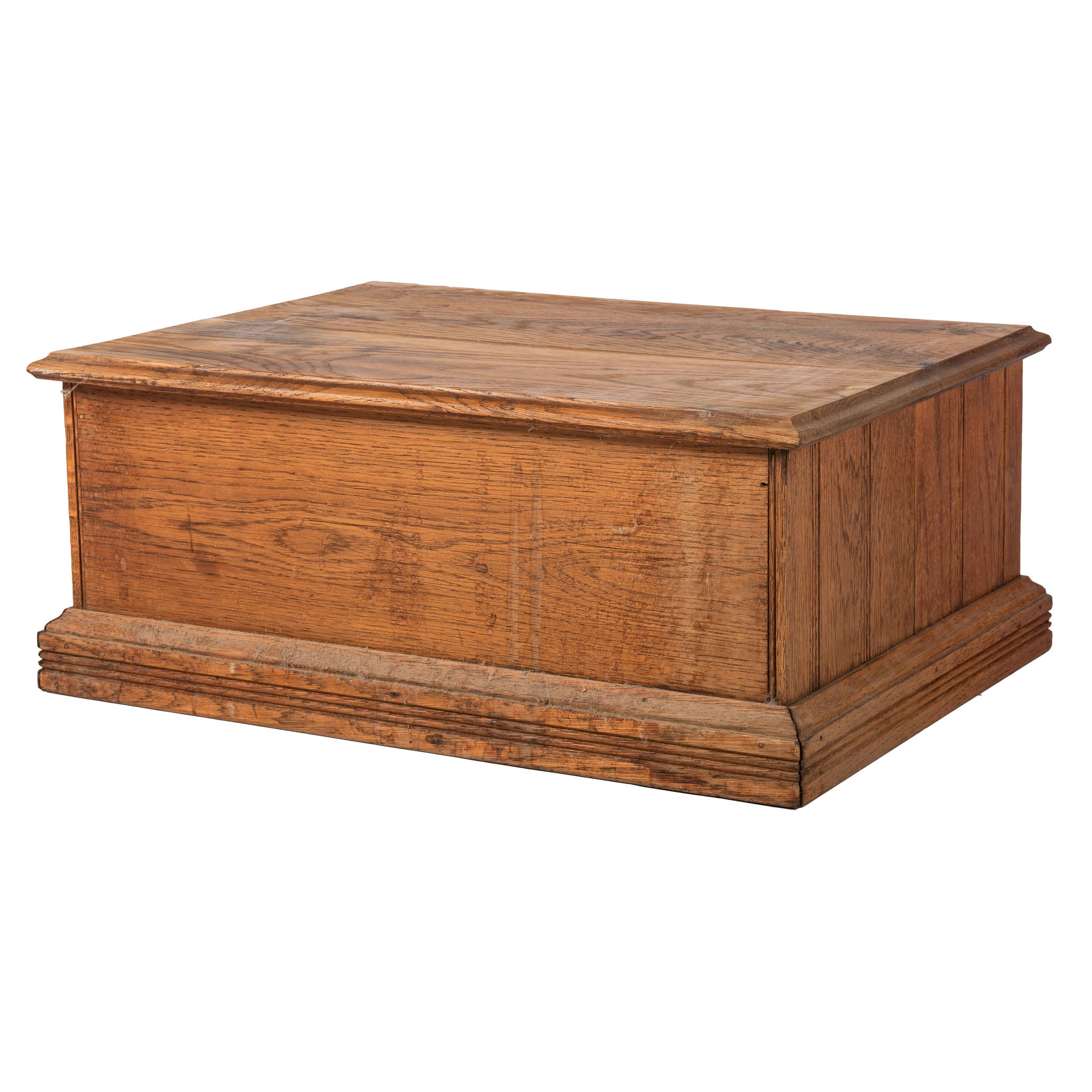 A John J. Clark's Stenciled Oak Spool Cabinet