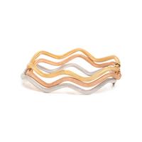TRICOLOR GOLD BANGLE BRACELET SET