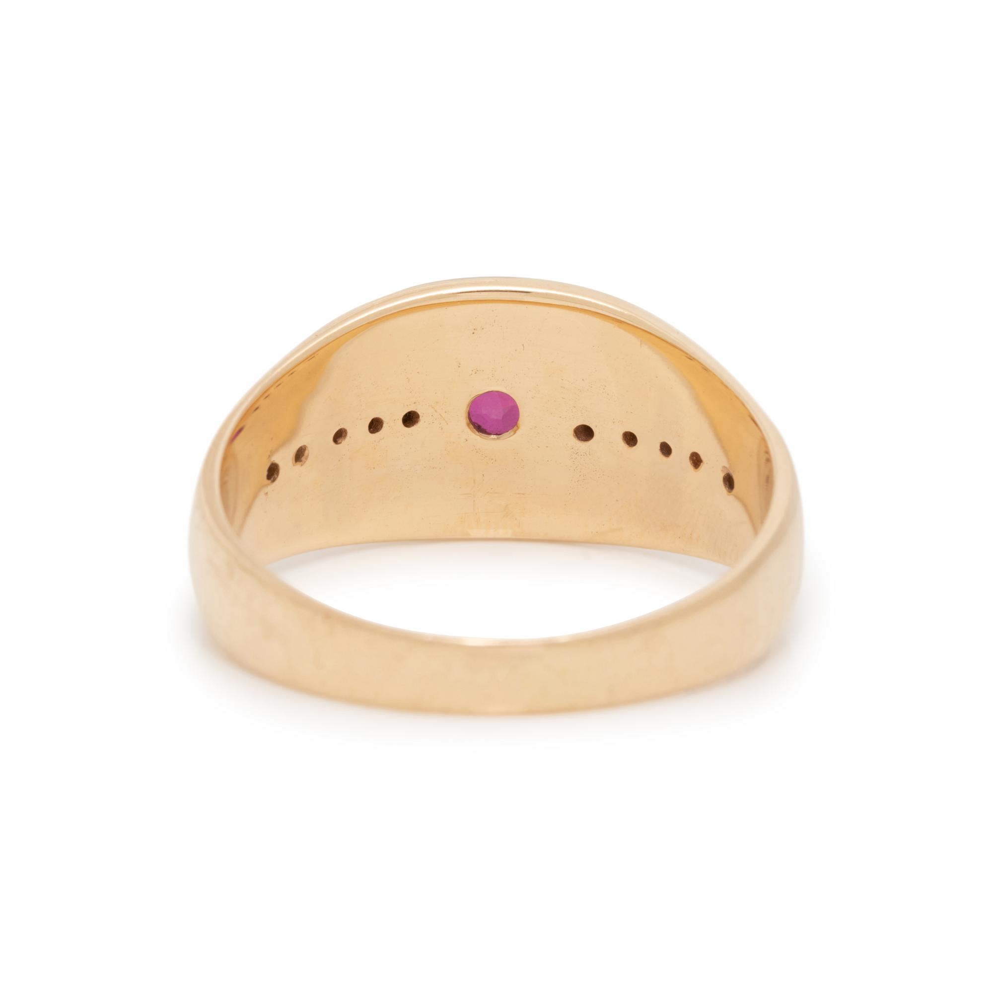 YELLOW GOLD, RUBY AND DIAMOND RING