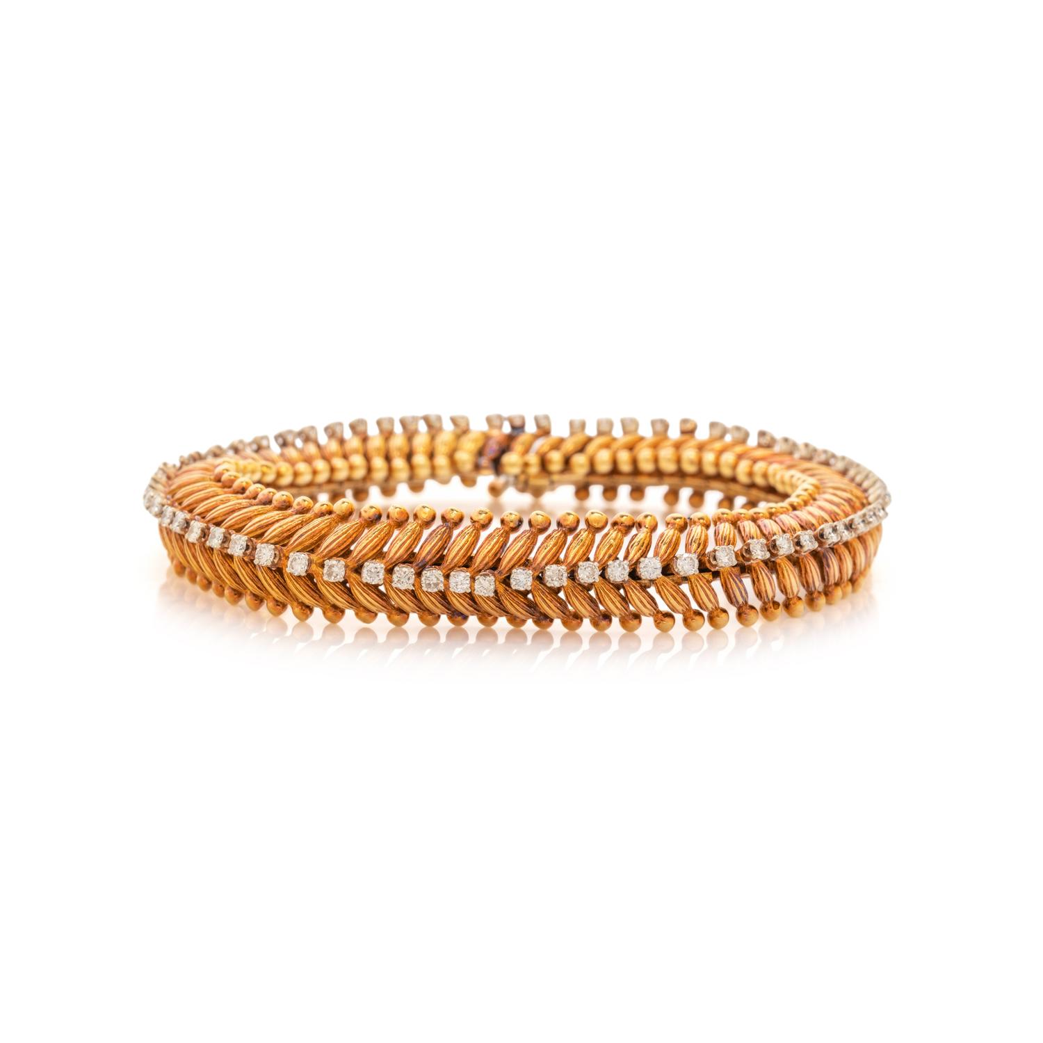 YELLOW GOLD AND DIAMOND BRACELET